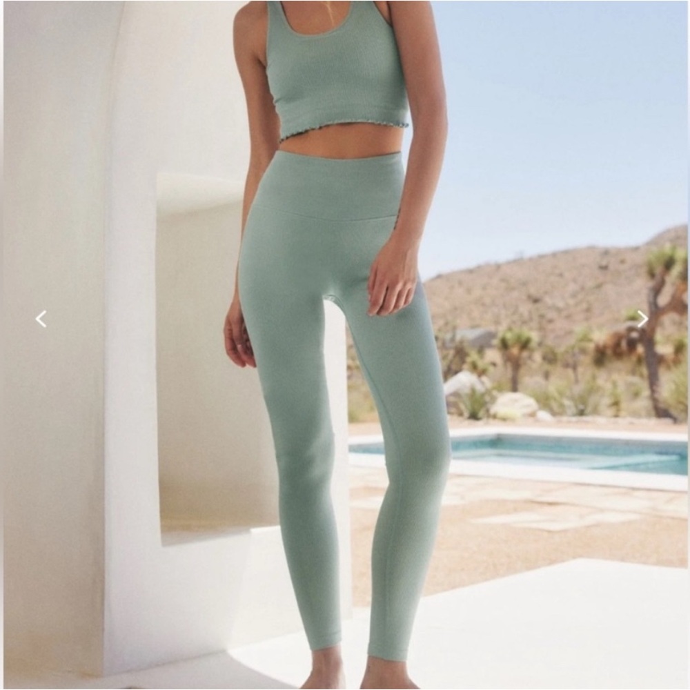 Spiritual Gangster Blue Leggings and Crop Top Set